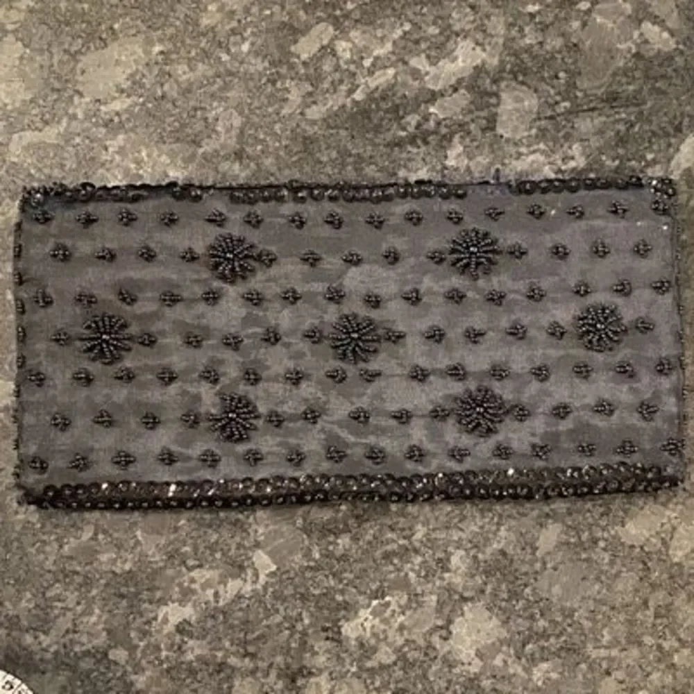 Black Beaded Evening Bag Clutch Coin Purse Hong Kong